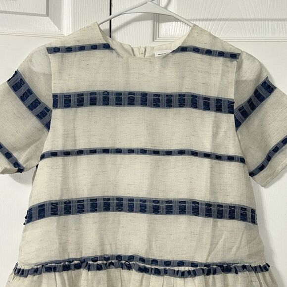 English Factory Girls Kids Stripe Linen Blend  Girls Dress(Size 13/14) - Picture 5 of 7